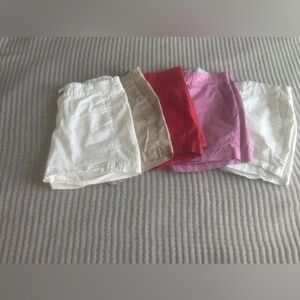 Old Navy Women Pull-On Shorts – White, Tan, Red, Pink, Lilac 5 pair Size 4